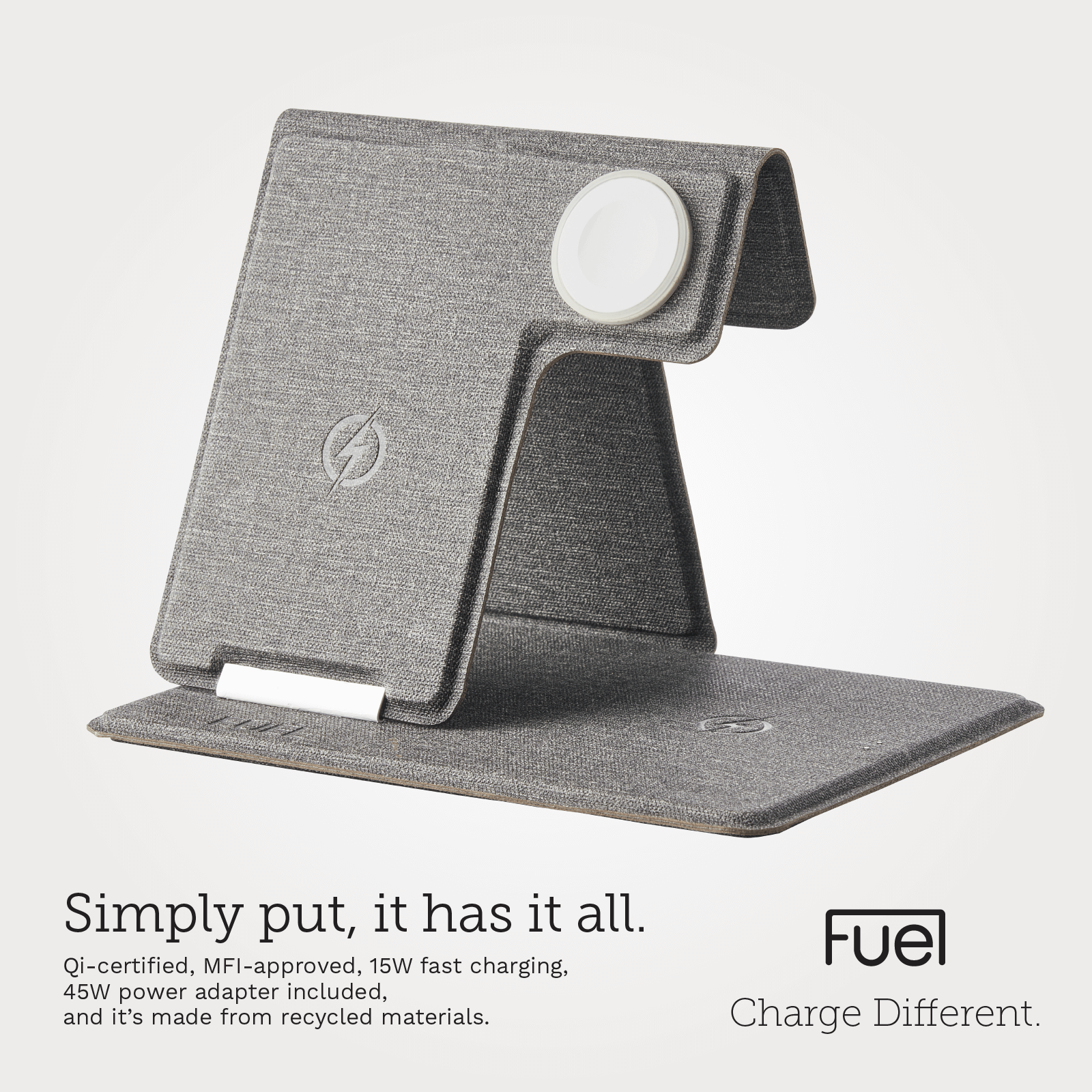 FUEL 3 in 1 Foldable Power Station with Wall Charger - Wireless Charger