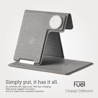 FUEL 3 in 1 Foldable Power Station with Wall Charger - Wireless Charger