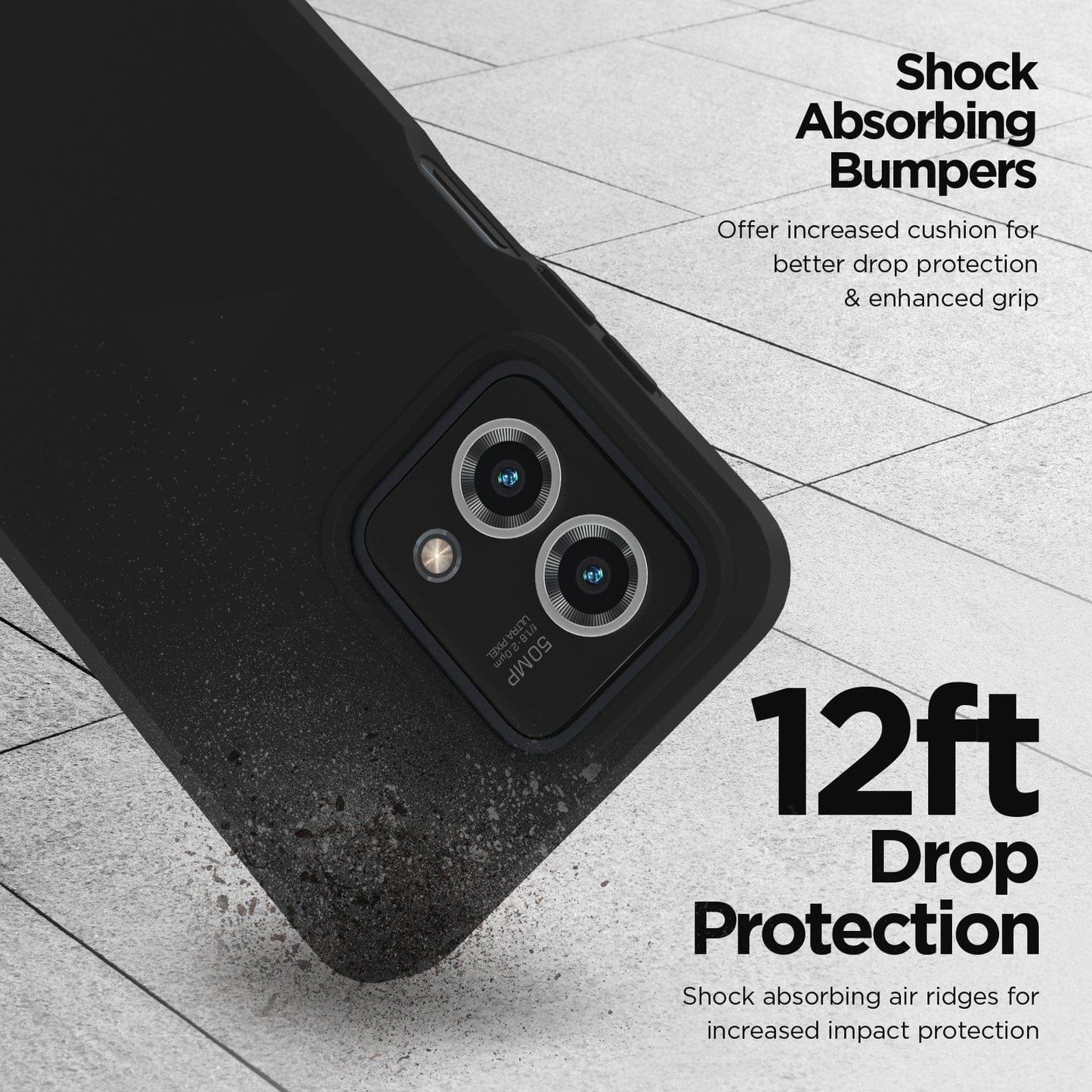 Tough Black Case + Screen Protector - Moto G Stylus 5G 2023