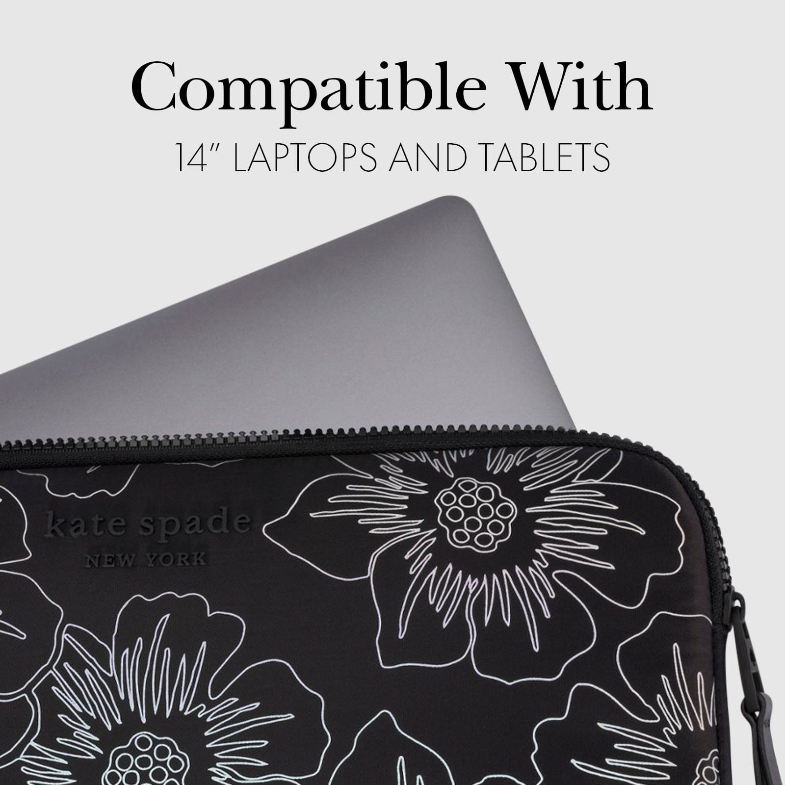 kate spade new york Hollyhock Iridescent Black Puffer Sleeve - Laptop Sleeve 14"