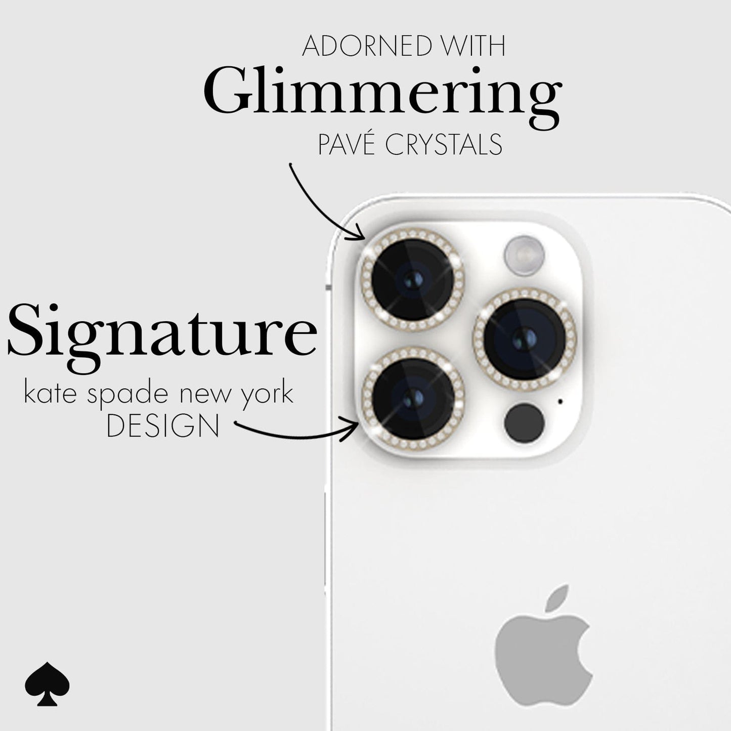 kate spade new york Camera Lens Protector Set in Stone Gold - iPhone 15 Pro / Pro Max