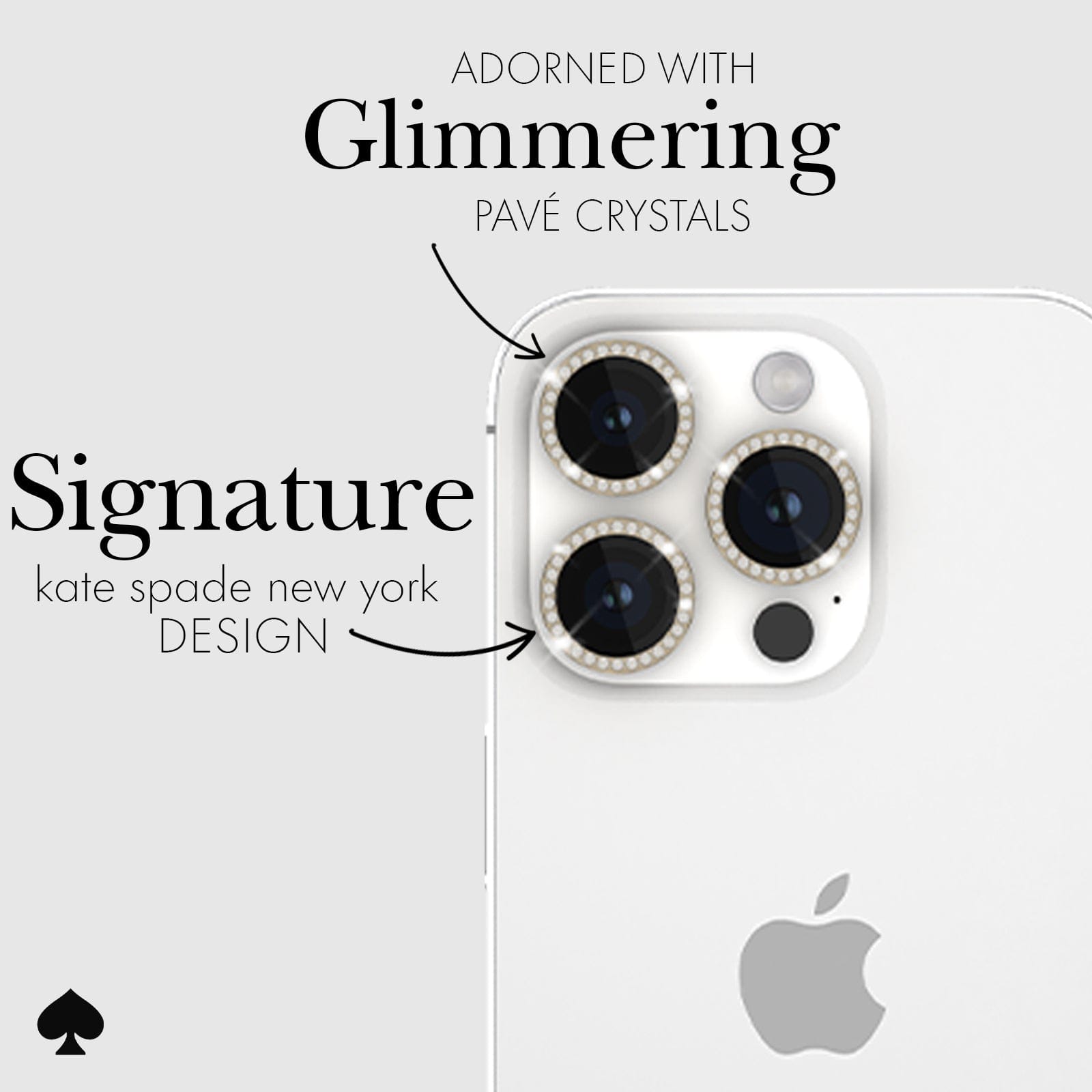 kate spade new york Camera Lens Protector Set in Stone Gold - iPhone 15 Pro / Pro Max