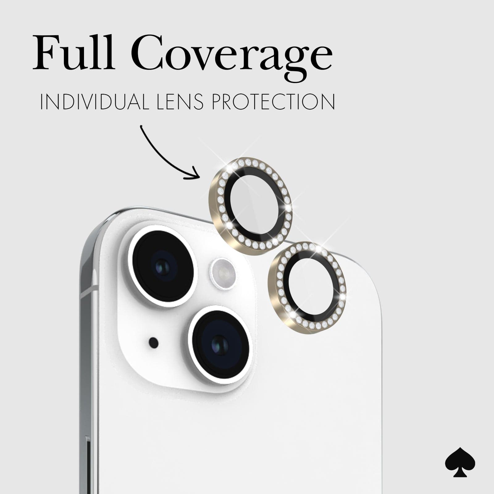 kate spade new york Camera Lens Protector Set in Stone Gold - iPhone 15 / 15 Plus