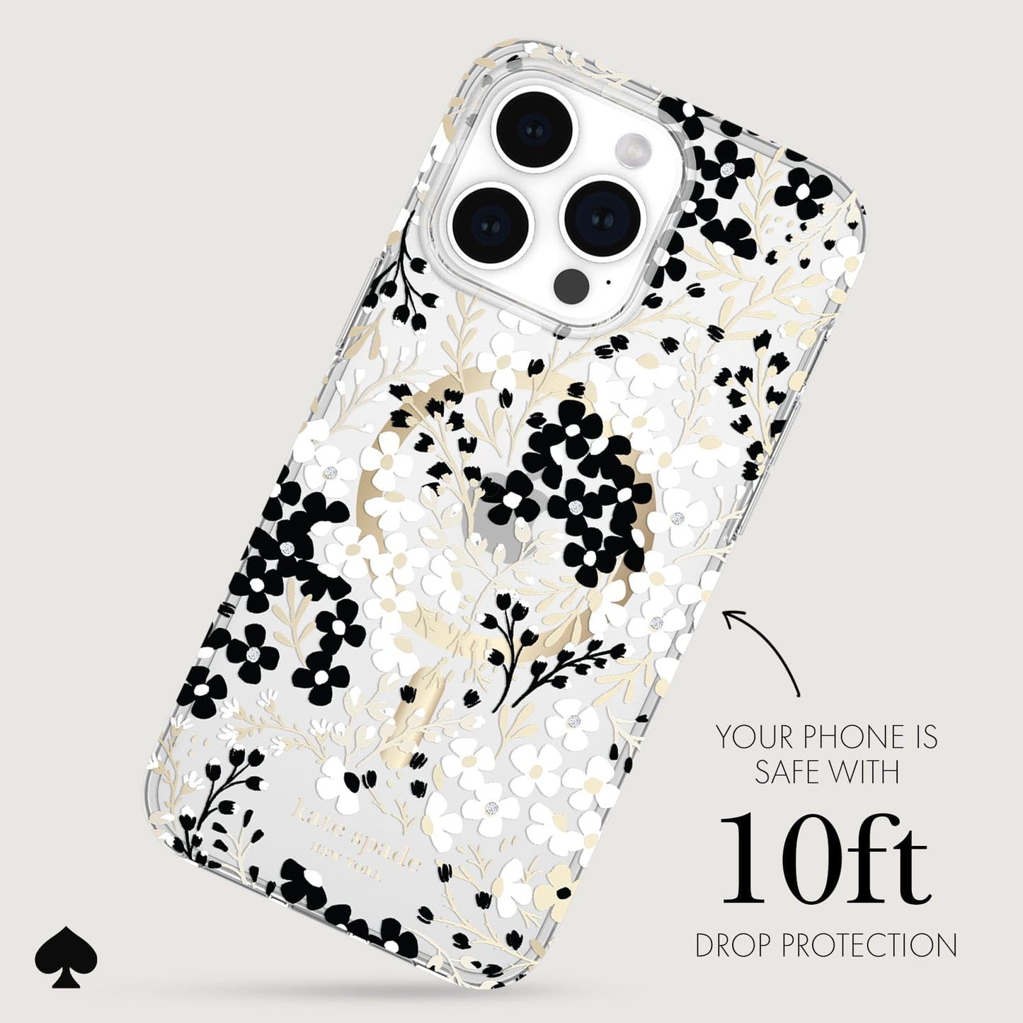 kate spade new york Multi Floral Black and White MagSafe - iPhone 15 Pro Max