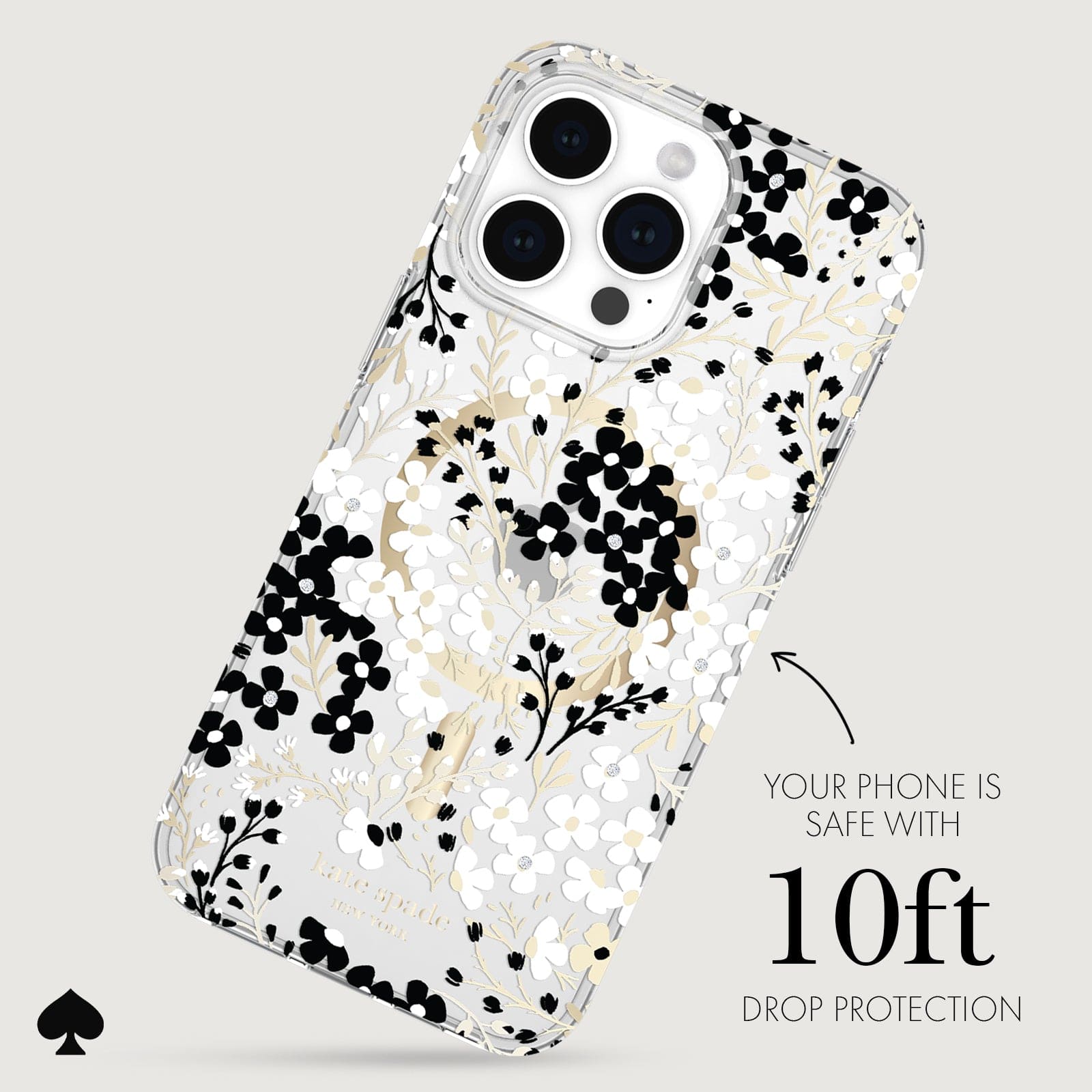 kate spade new york Multi Floral Black and White MagSafe - iPhone 15 Pro Max