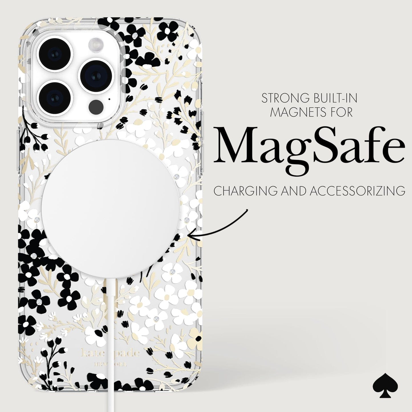 kate spade new york Multi Floral Black and White MagSafe - iPhone 14 Pro Max