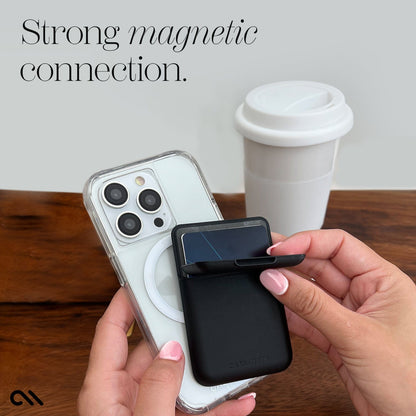 Black MagSafe Leather Flip Wallet