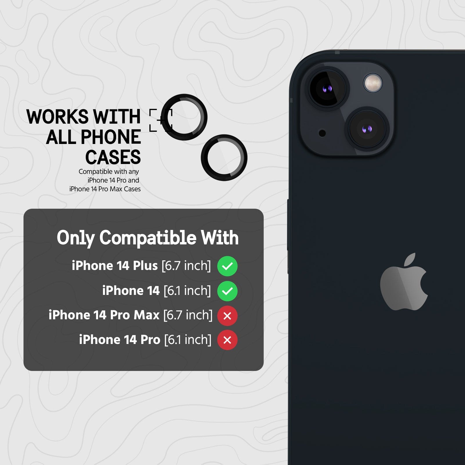 Pelican Camera Lens Protector (Black) - iPhone 14 / 14 Plus