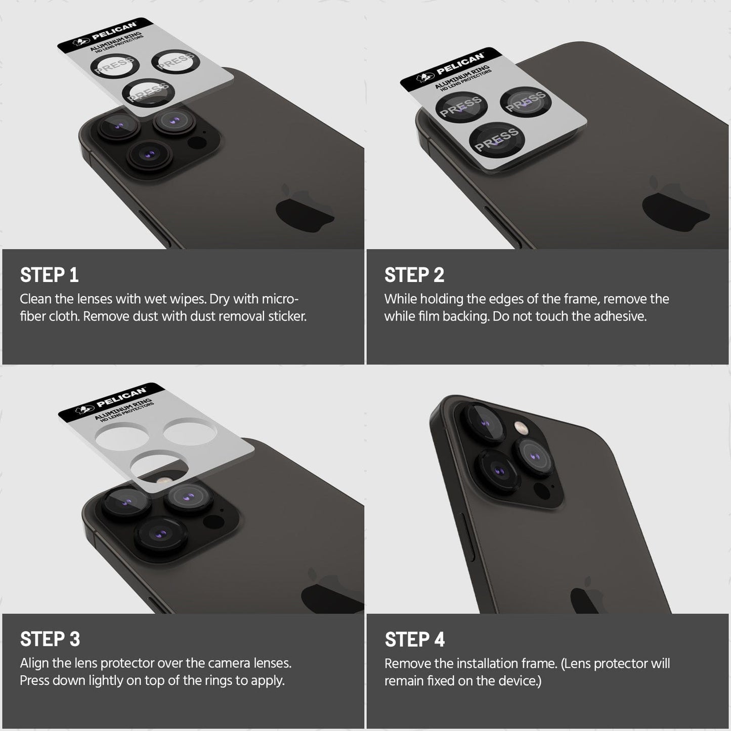 Pelican Camera Lens Protector Black - iPhone 15 Pro / 15 Pro Max