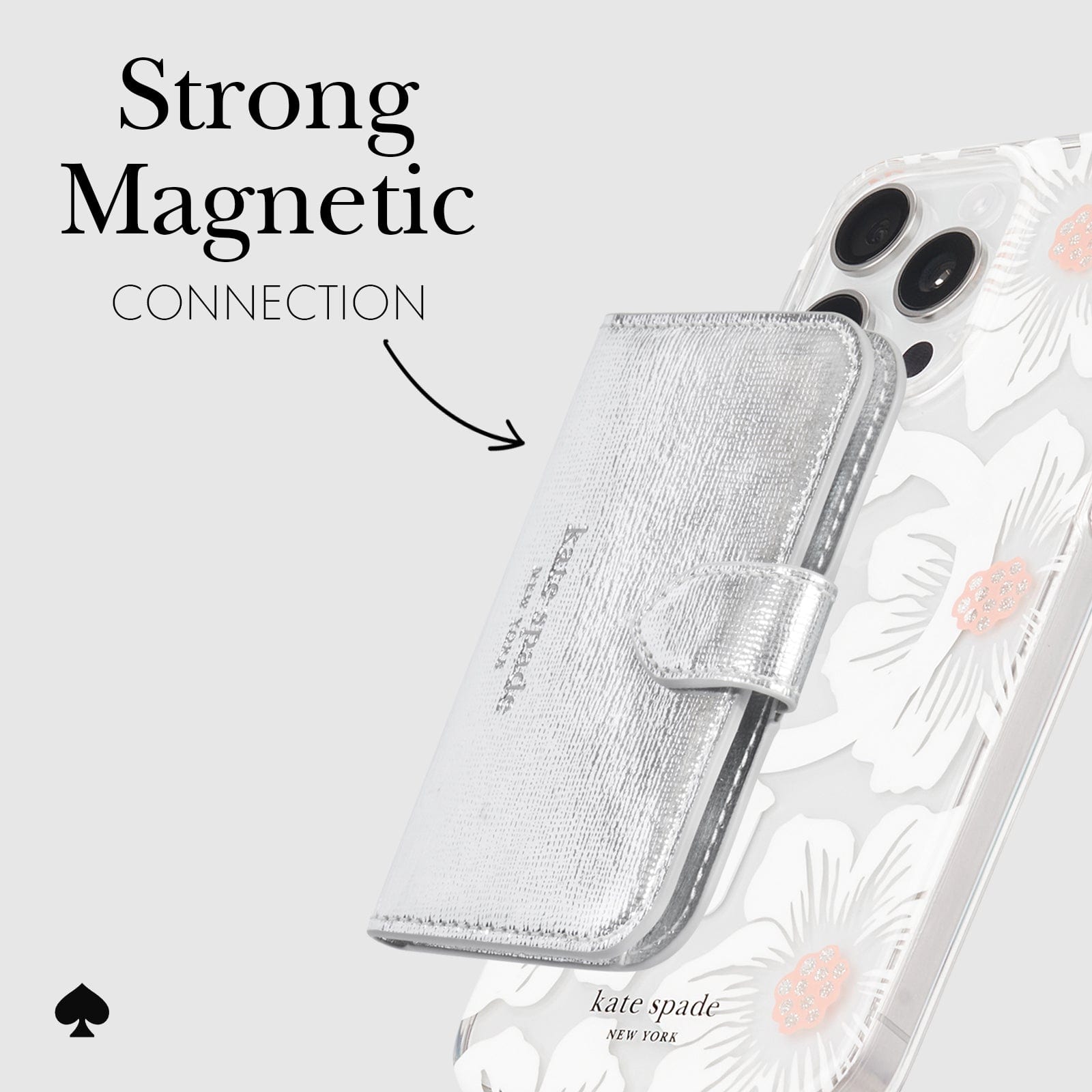 kate spade new york Metallic Silver Morgan MagSafe Wallet