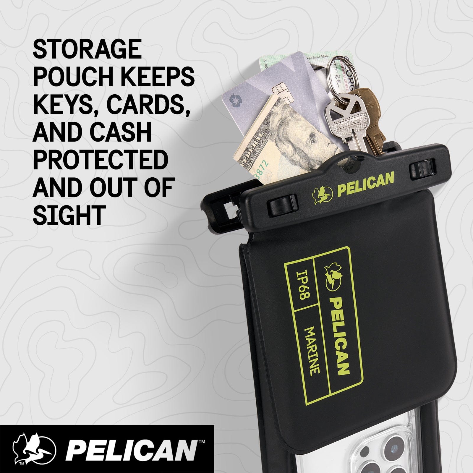 Pelican Marine Waterproof Floating Phone Pouch with Storage Pocket