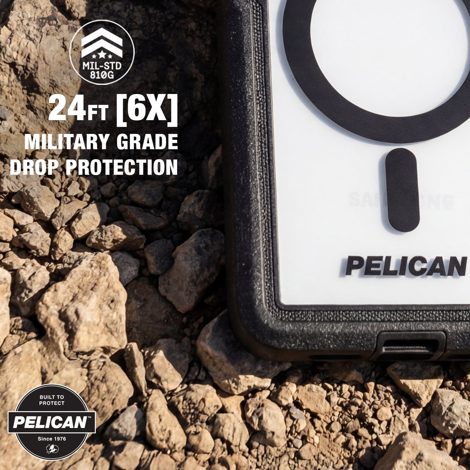 Pelican Voyager Clear/Black with Holster and Magnet - Galaxy S26 Ultra