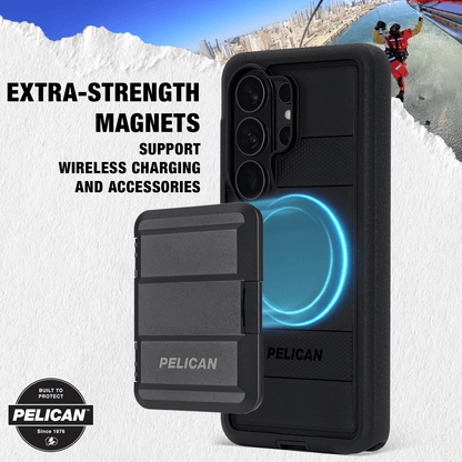Pelican Voyager Black with Holster and Magnet - Galaxy S26 Ultra