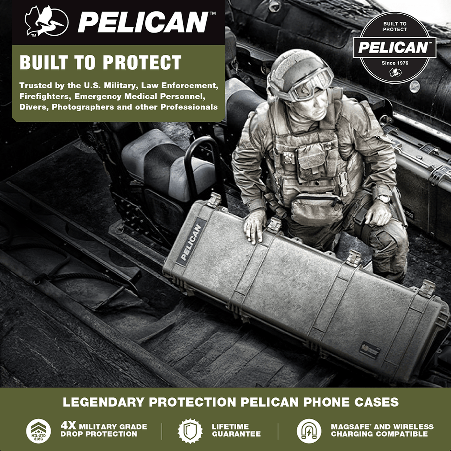 Pelican Voyager Black with Holster and Magnet - Galaxy S26