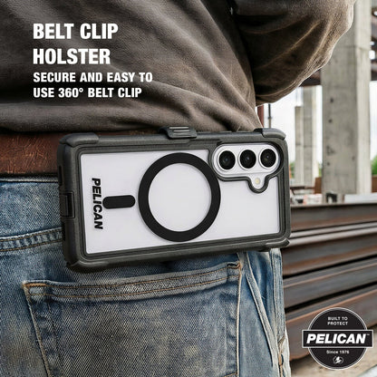 Pelican Voyager Clear/Black with Holster and Magnet - Galaxy S26