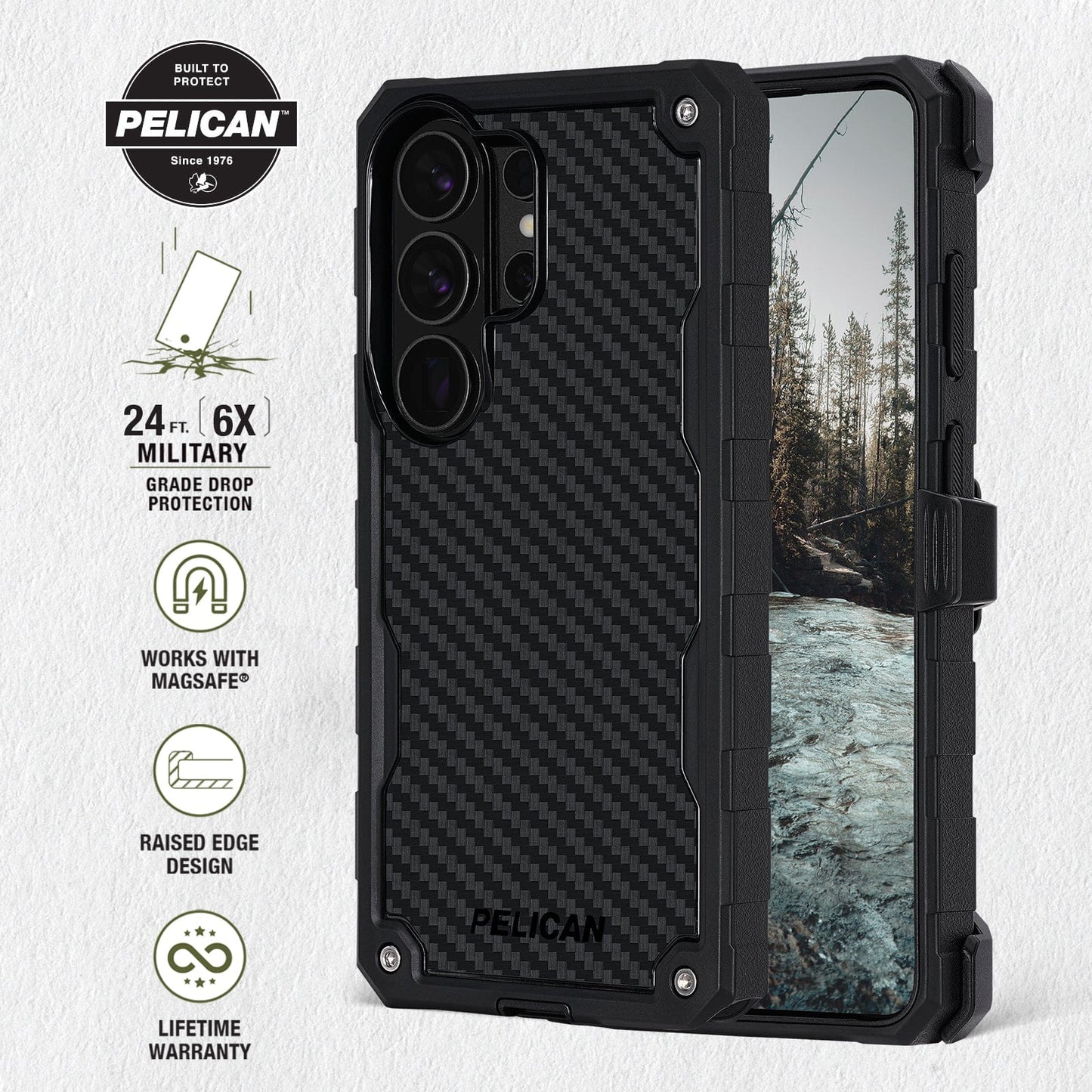 Pelican Shield Carbon with Holster and Magnet - Galaxy S26 Ultra