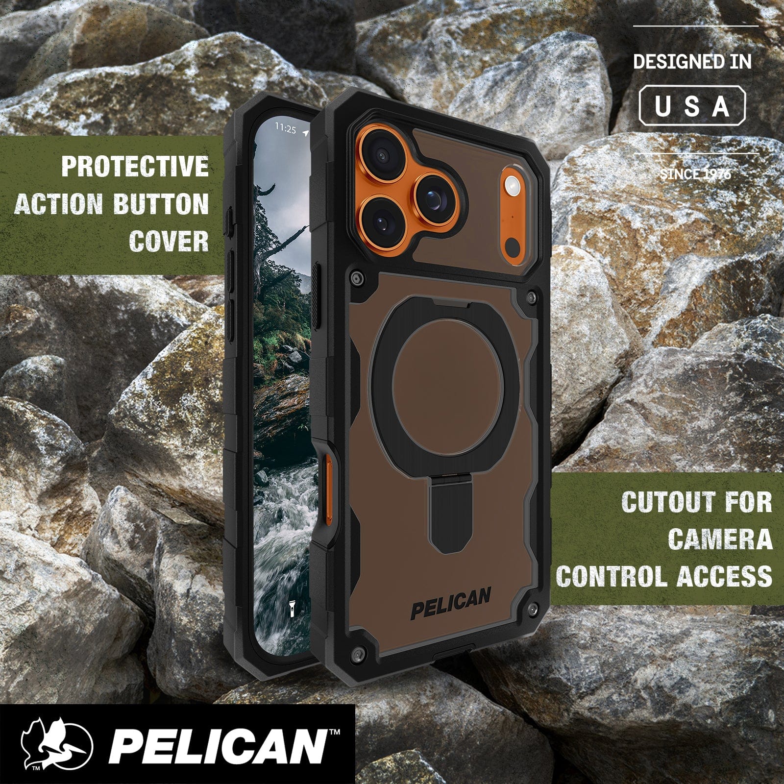 Pelican Shield Smoke MagSafe with Stand - iPhone 17 Pro Max